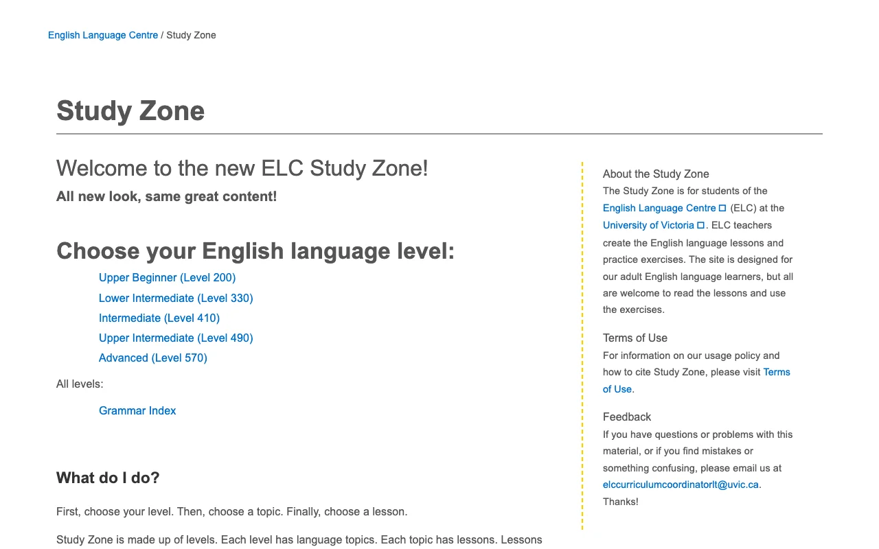UVic ELC Study Zoneのロゴ