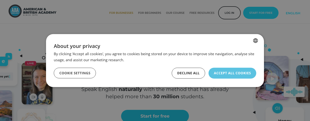 ABA Englishの公式サイト