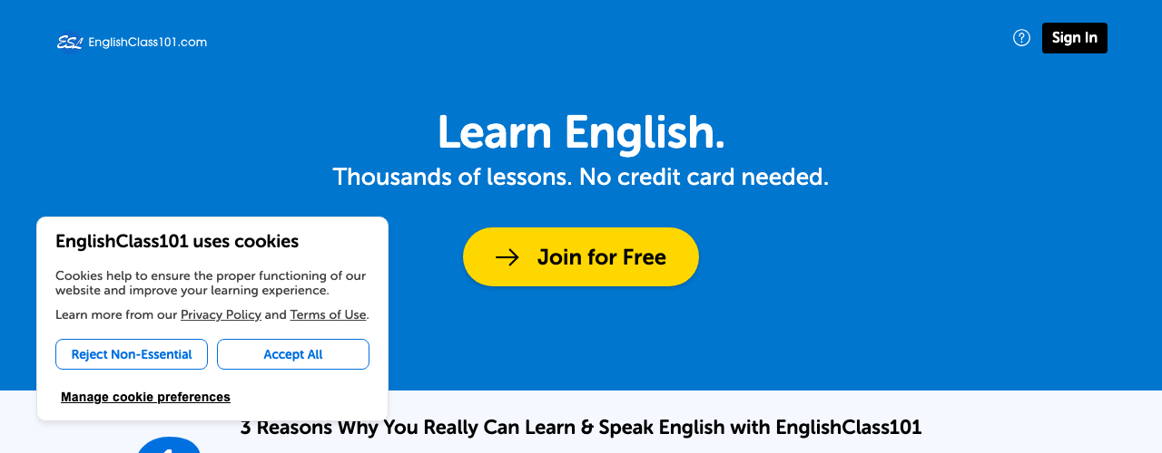 EnglishClass101の公式サイト
