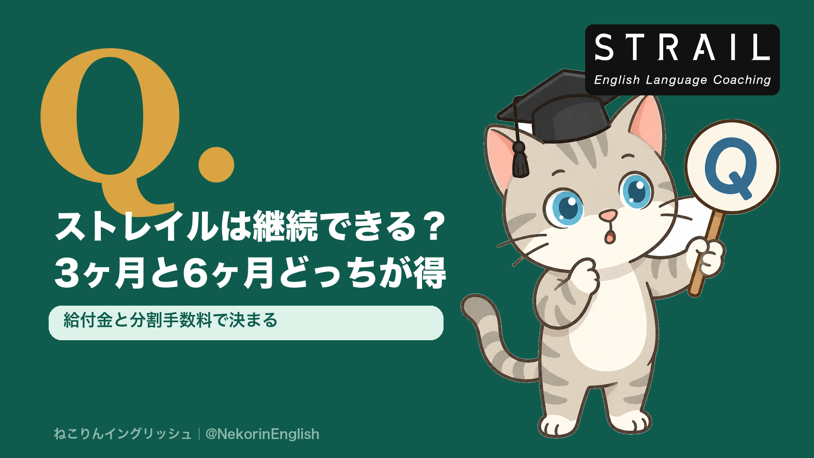 ストレイル(STRAIL)の継続はどうする?3ヶ月と6ヶ月で変わる給付金と分割手数料を公式で数えました